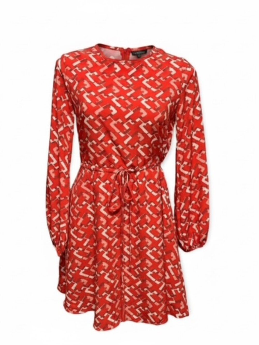 Pomander Place Small Red Chain Colette Long Sleeve Dress EUC - Picture 4 of 9